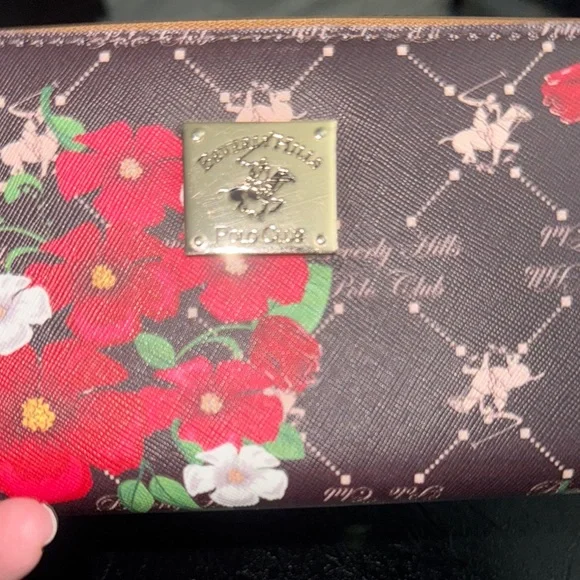 Beverly Hills Polo Club Brown Floral Wallet with Wristlet NWOT - Picture 9 of 11